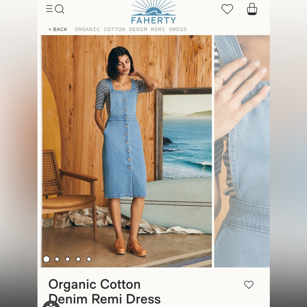 Faherty NWT Denim Cotton overall dress Size 4
